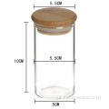 Vasilha estanque de vidro de borosilicato transparente com tampa de bambu